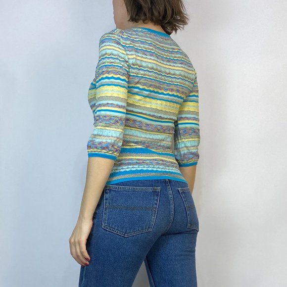 Vintage 90s MISSONI Style Space Dye Top! Small - Picture 2 of 6